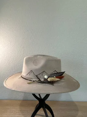 Beige Taupe Mountain Fedora Hat