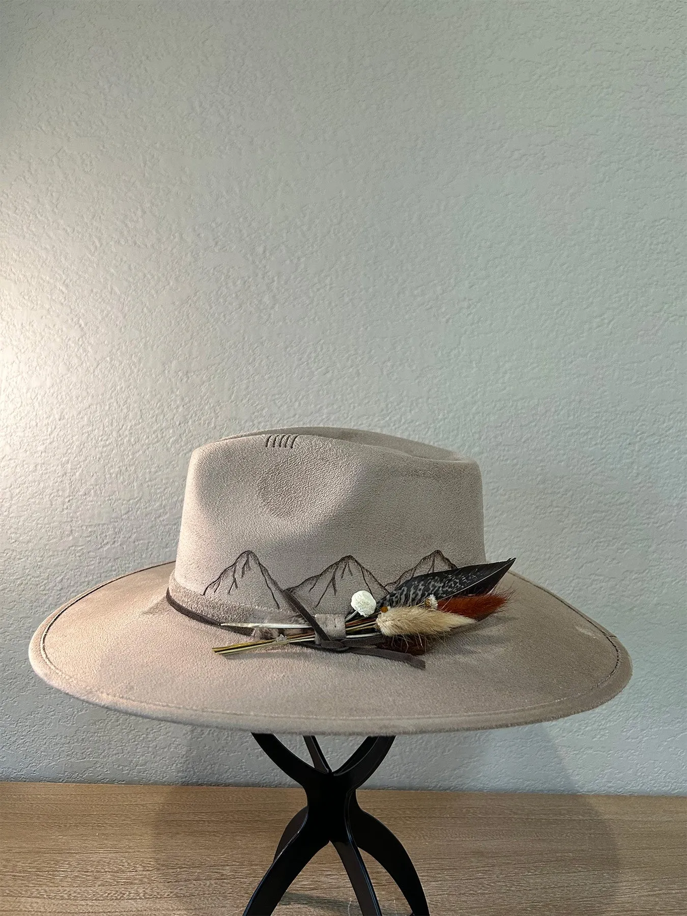 Beige Taupe Mountain Fedora Hat