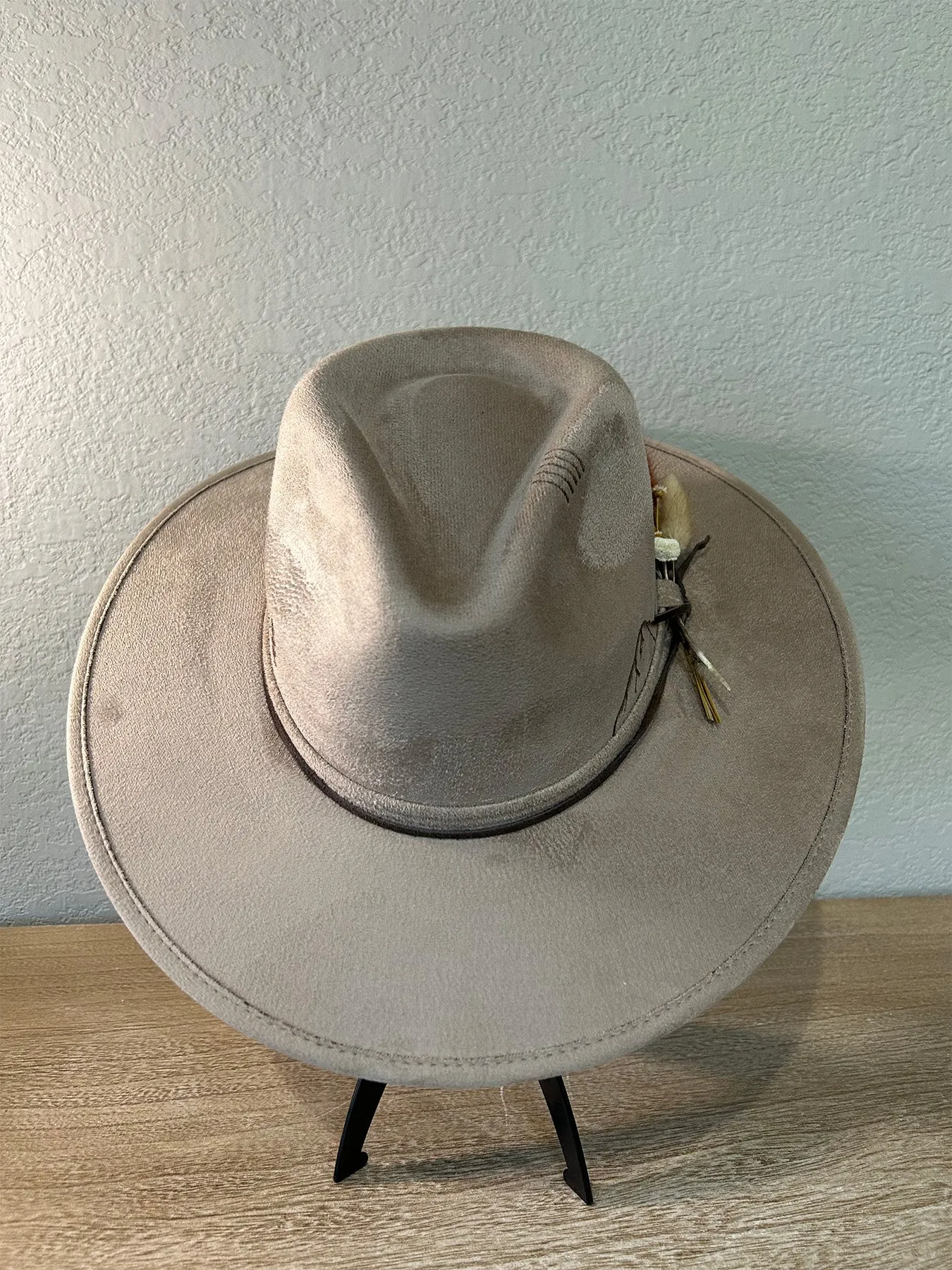 Beige Taupe Mountain Fedora Hat