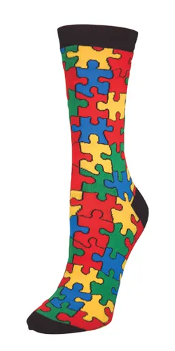 Black and Bright Puzzled Socks (Women's)