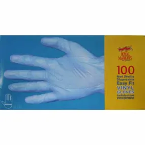 Blue Vinyl Gloves Medium Size 100 pack