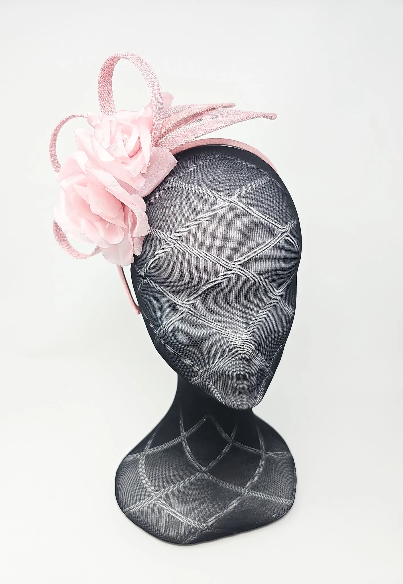 Blush Rose Pink Flower Loop Hairband Fascinator