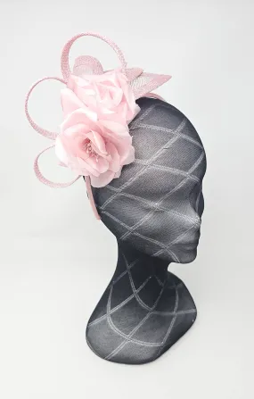 Blush Rose Pink Flower Loop Hairband Fascinator