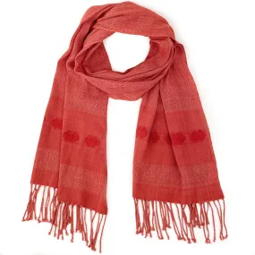 Brocade Shawl in Coral