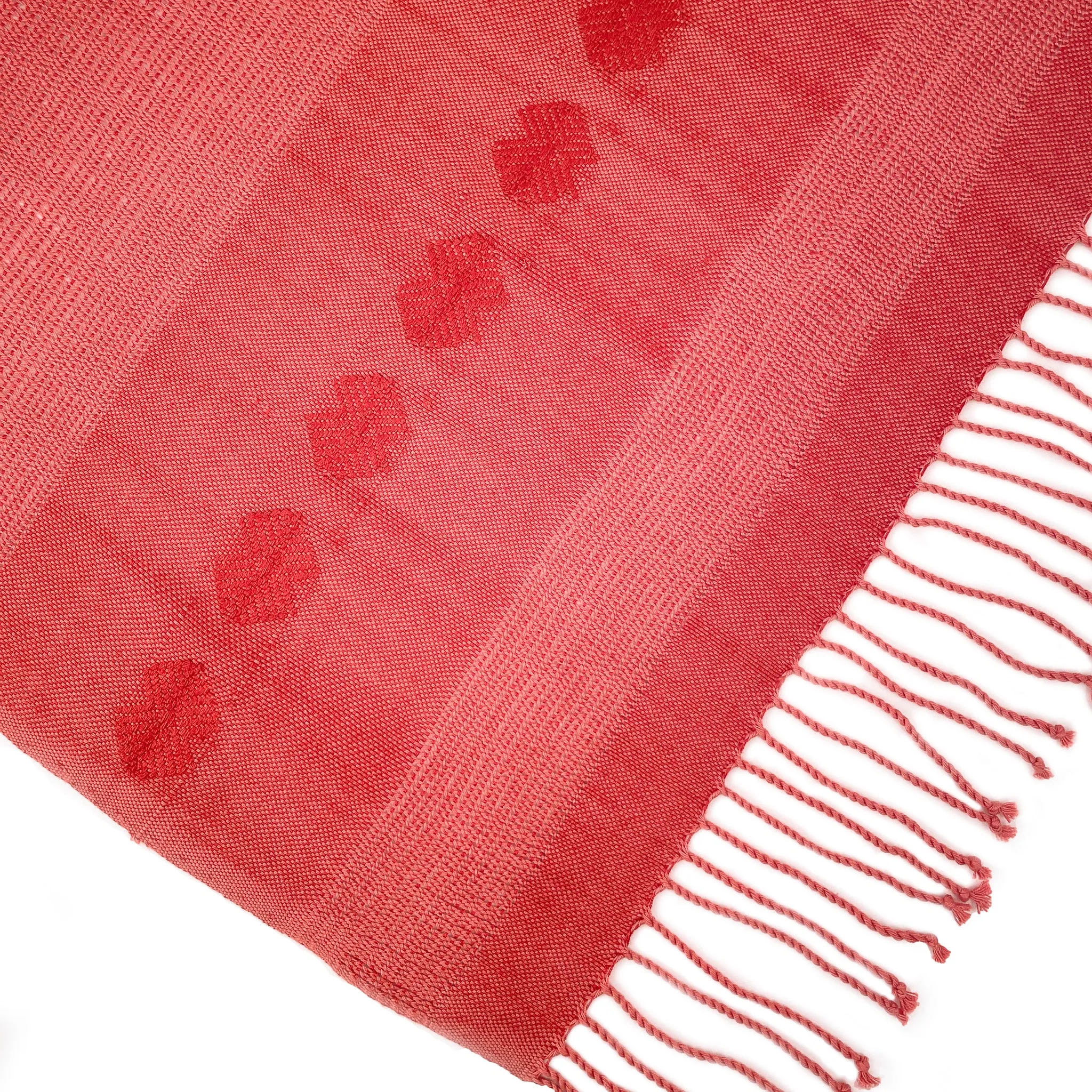 Brocade Shawl in Coral