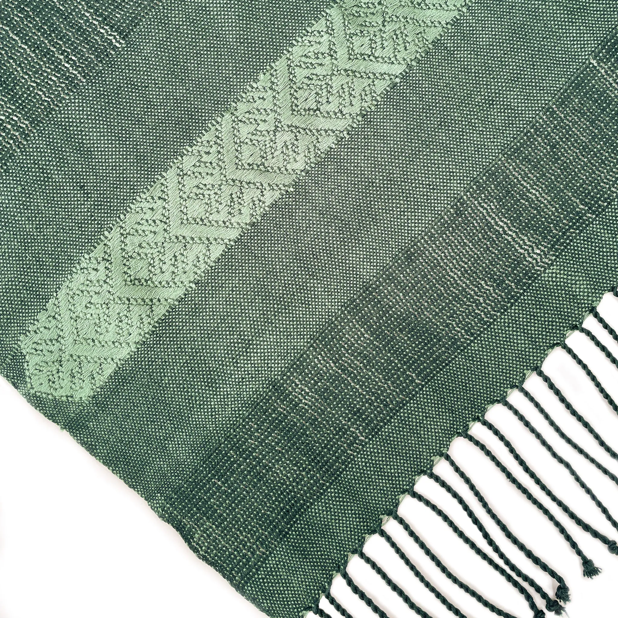 Brocade Shawl in Deep Green