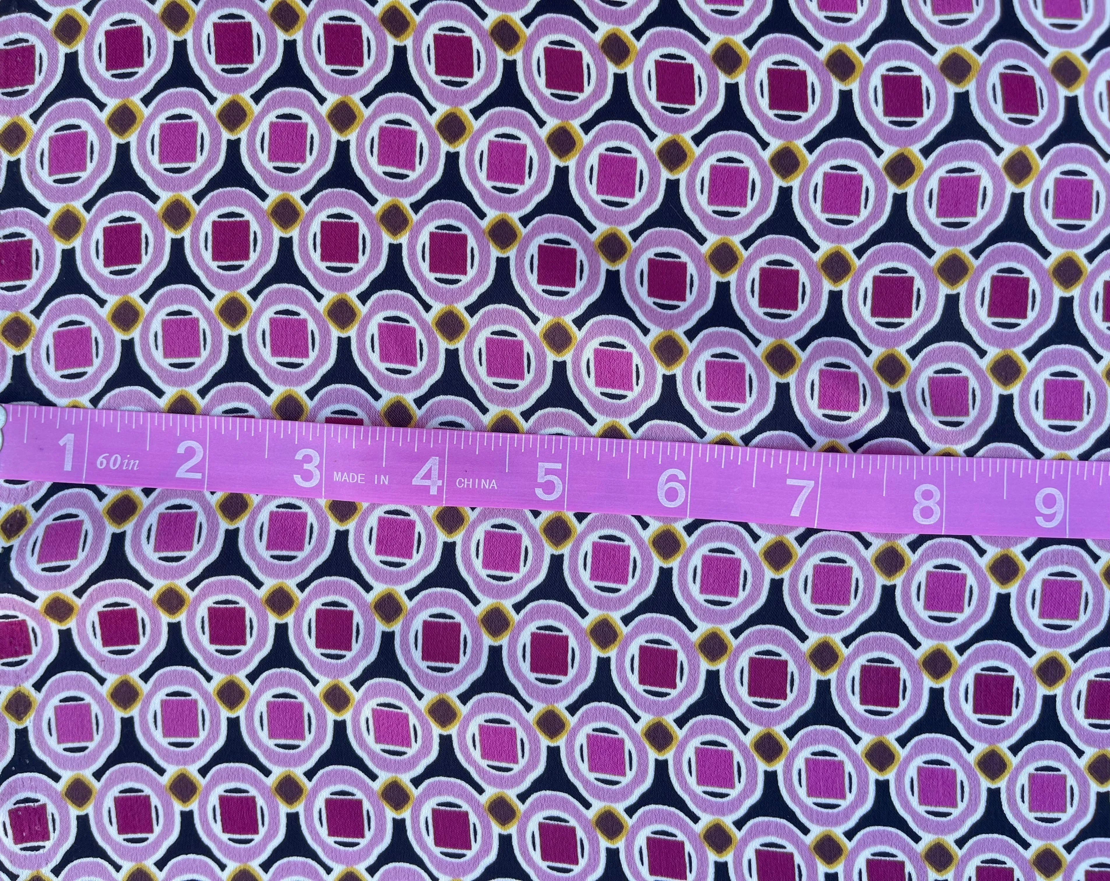 Brushed Satin fabric by the yard -  Squares  print