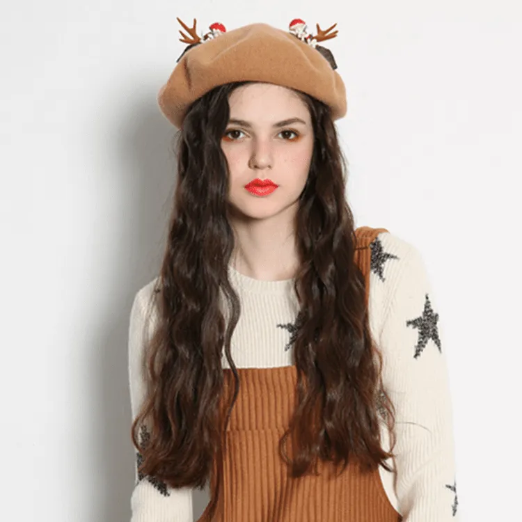 Christmas Antler Beret