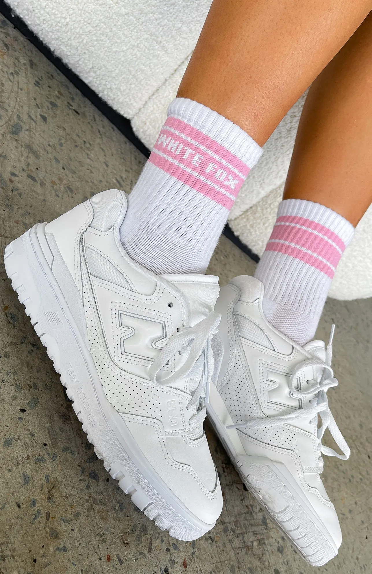 Count On It Socks White/Pink