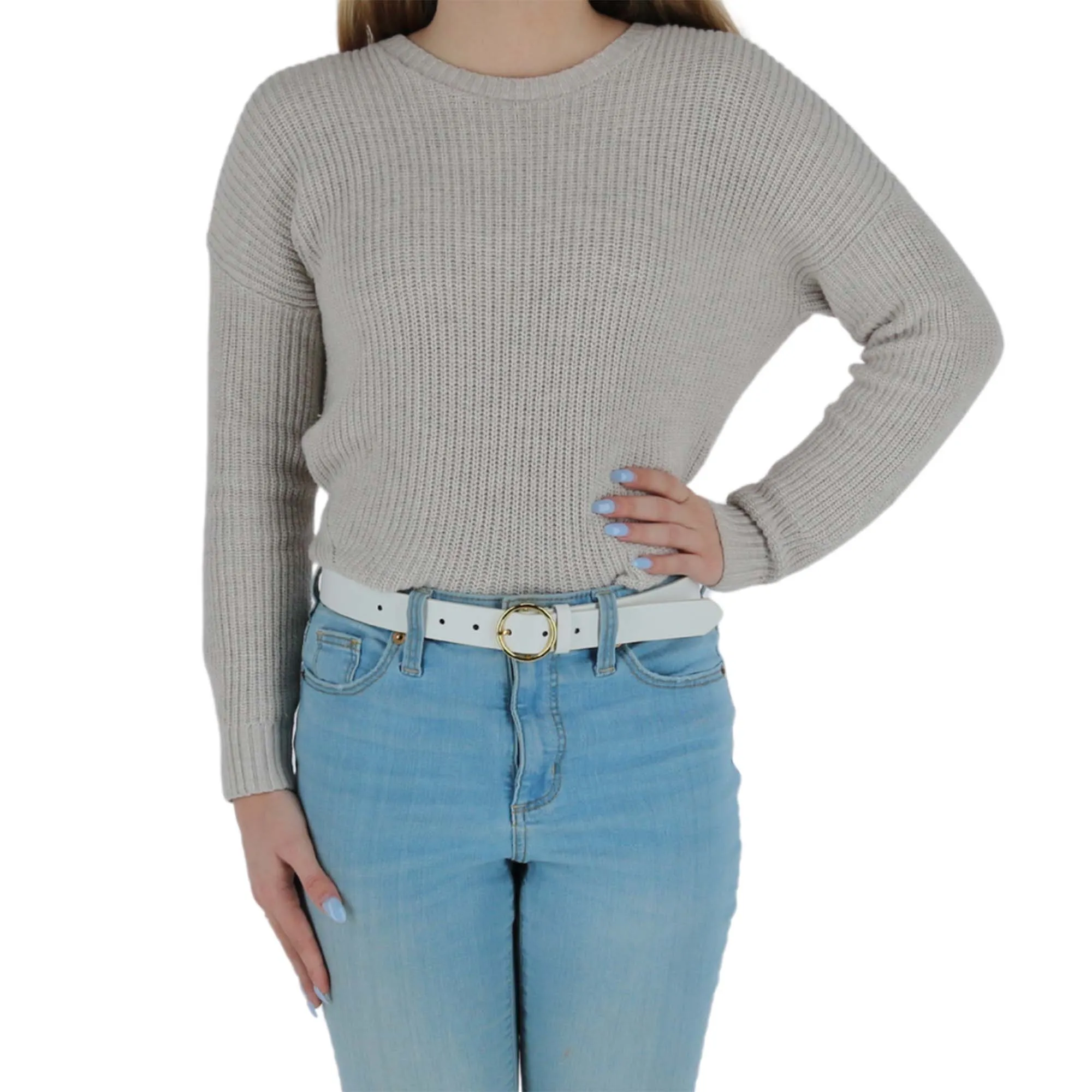 CTM® Women's Thick Rounded Buckle Belt