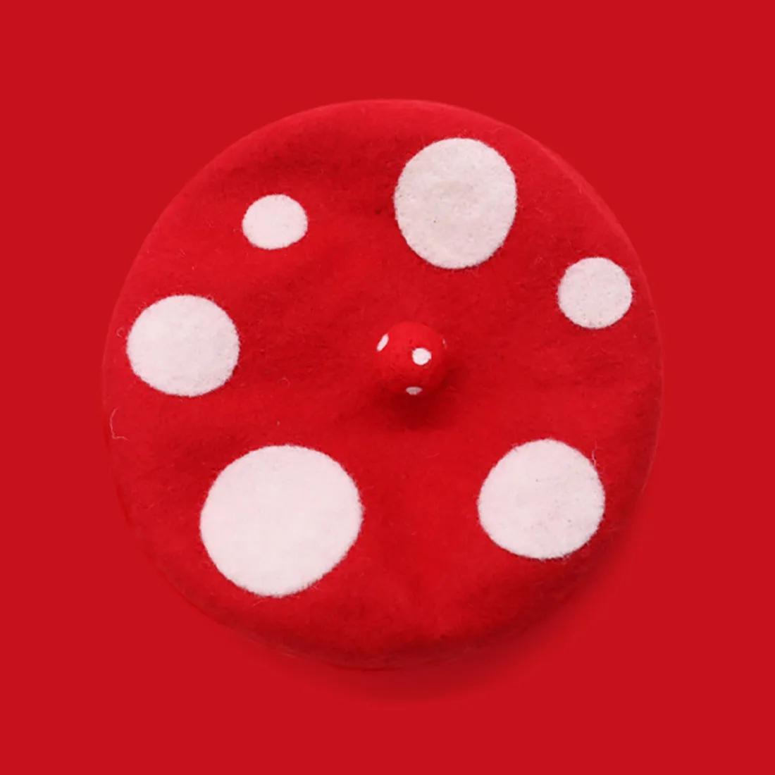 Cute Mushroom Wool Beret