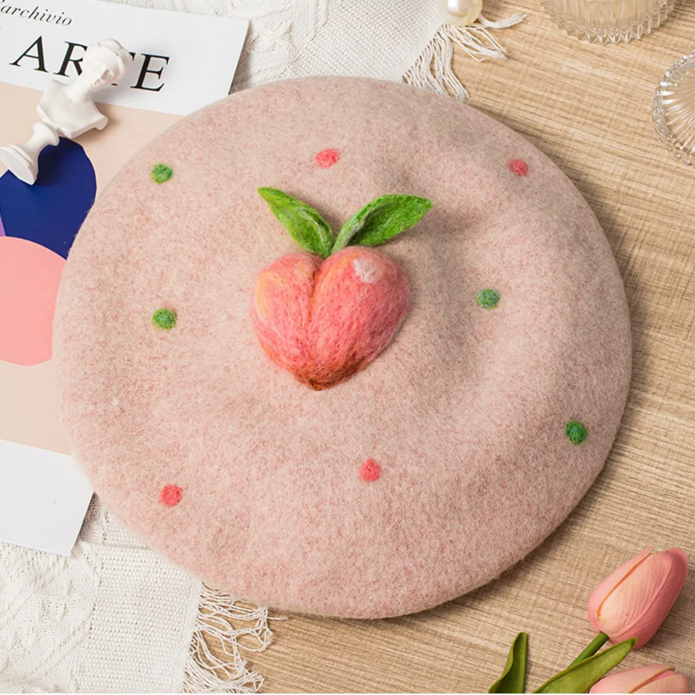 Cute Peach Beret