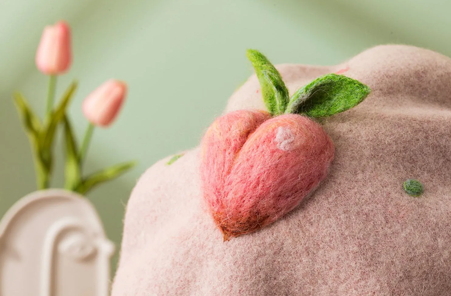 Cute Peach Beret