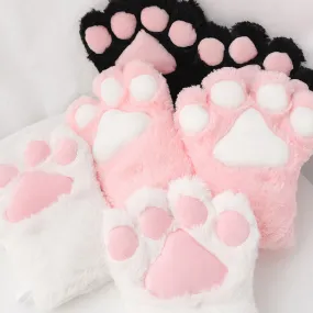 Fluffy Cat Paw Gloves Cosplay