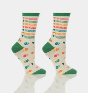 I Love Pickle Ball Women's Crew Socks