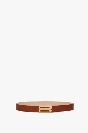Jumbo Frame Belt In Tan Grained Leather