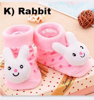 New Baby Boys Girls Anti-slip Cotton Socks ( 4-18 Months ) - Over 90% Organic Cotton