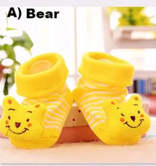 New Baby Boys Girls Anti-slip Cotton Socks ( 4-18 Months ) - Over 90% Organic Cotton