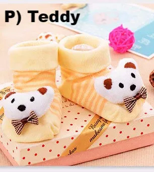 New Baby Boys Girls Anti-slip Cotton Socks ( 4-18 Months ) - Over 90% Organic Cotton