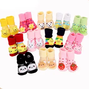 New Baby Boys Girls Anti-slip Cotton Socks ( 4-18 Months ) - Over 90% Organic Cotton