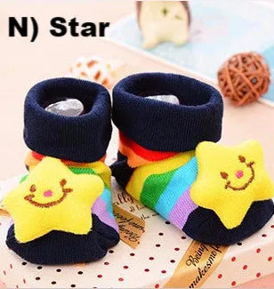 New Baby Boys Girls Anti-slip Cotton Socks ( 4-18 Months ) - Over 90% Organic Cotton