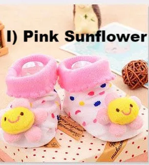 New Baby Boys Girls Anti-slip Cotton Socks ( 4-18 Months ) - Over 90% Organic Cotton