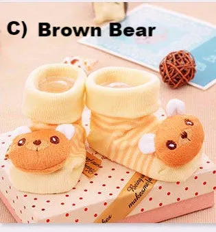New Baby Boys Girls Anti-slip Cotton Socks ( 4-18 Months ) - Over 90% Organic Cotton