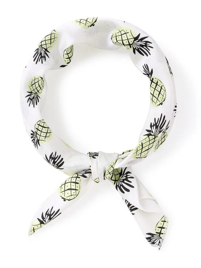Pineapple Print Satin Bandana