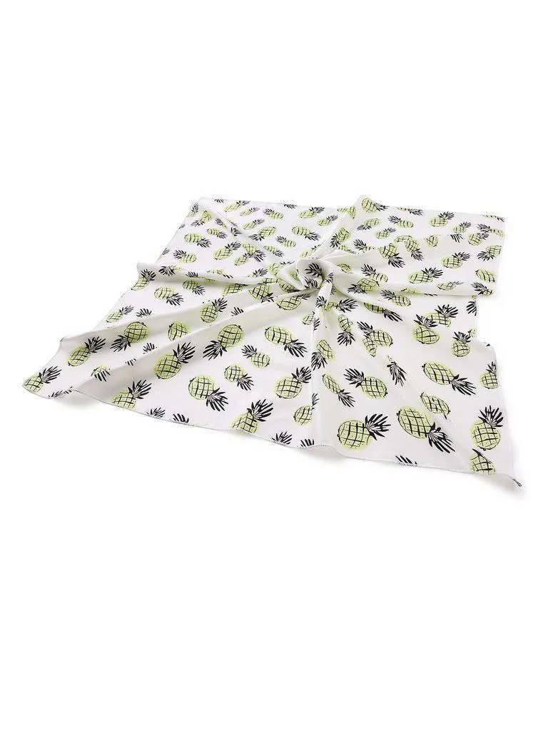Pineapple Print Satin Bandana