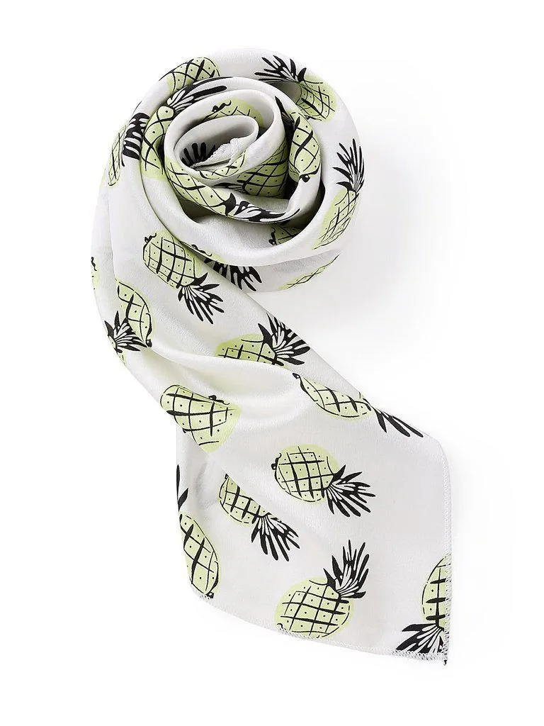 Pineapple Print Satin Bandana