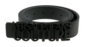Versace Jeans Couture Black Lettering Buckle Belt