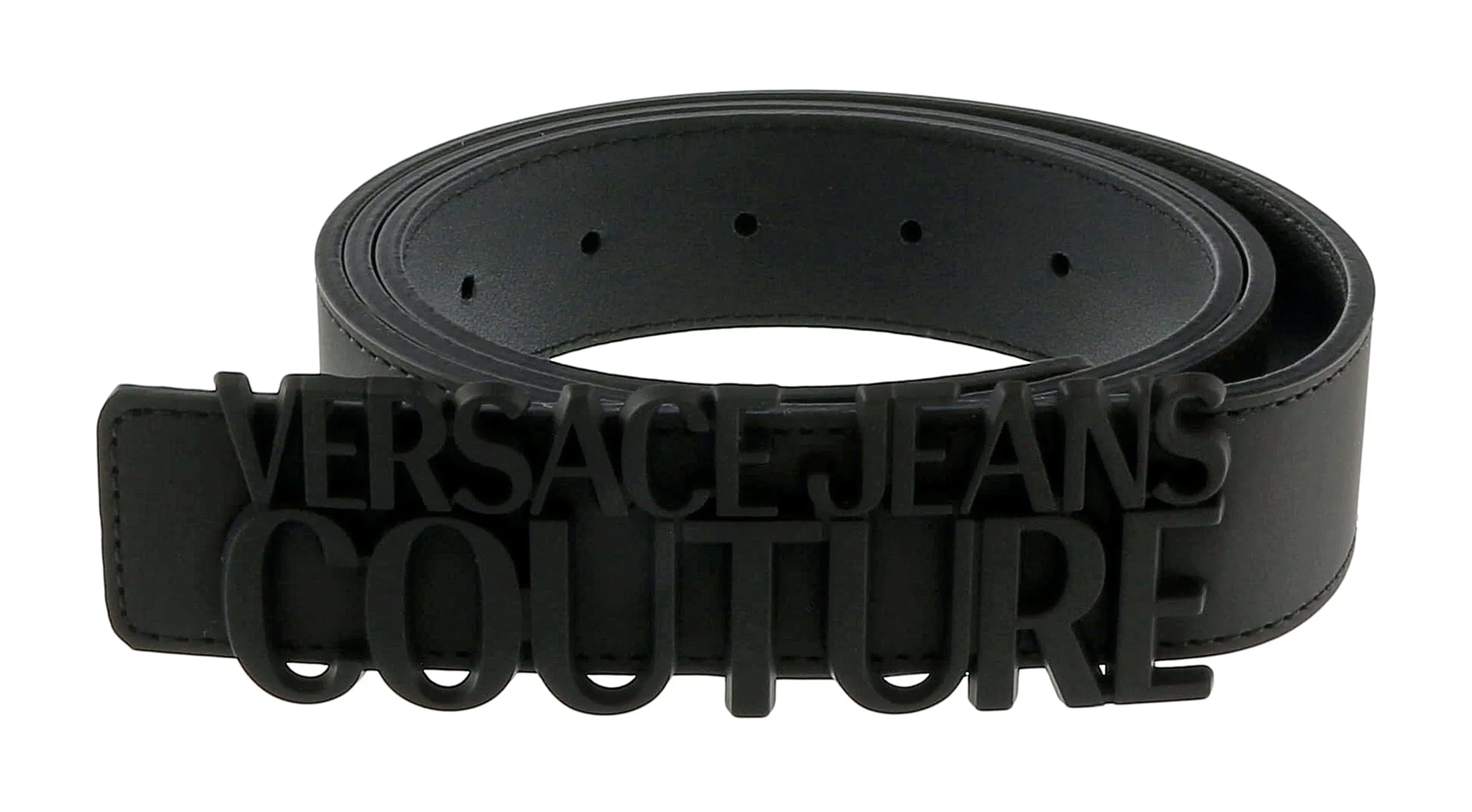 Versace Jeans Couture Black Lettering Buckle Belt