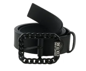 Versace Jeans Couture Black Signature Chain Link Buckle Adjustable  Belt-